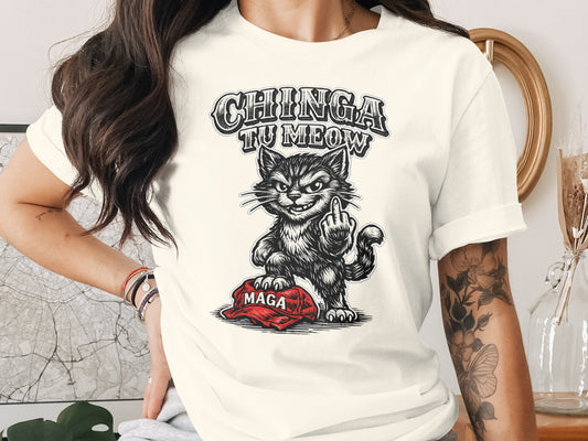 CHINGA TU MEOW Cat Middle Finger MAGA Hat product type