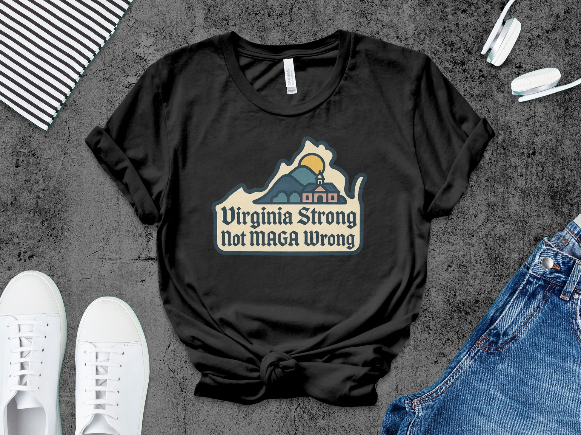 Virginia Strong Not MAGA Wrong Graphic T-Shirt product type