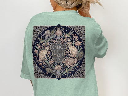 Floral Shield Design Graphic T-Shirt