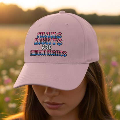 Trans Rights Are Human Rights embroidered hat product