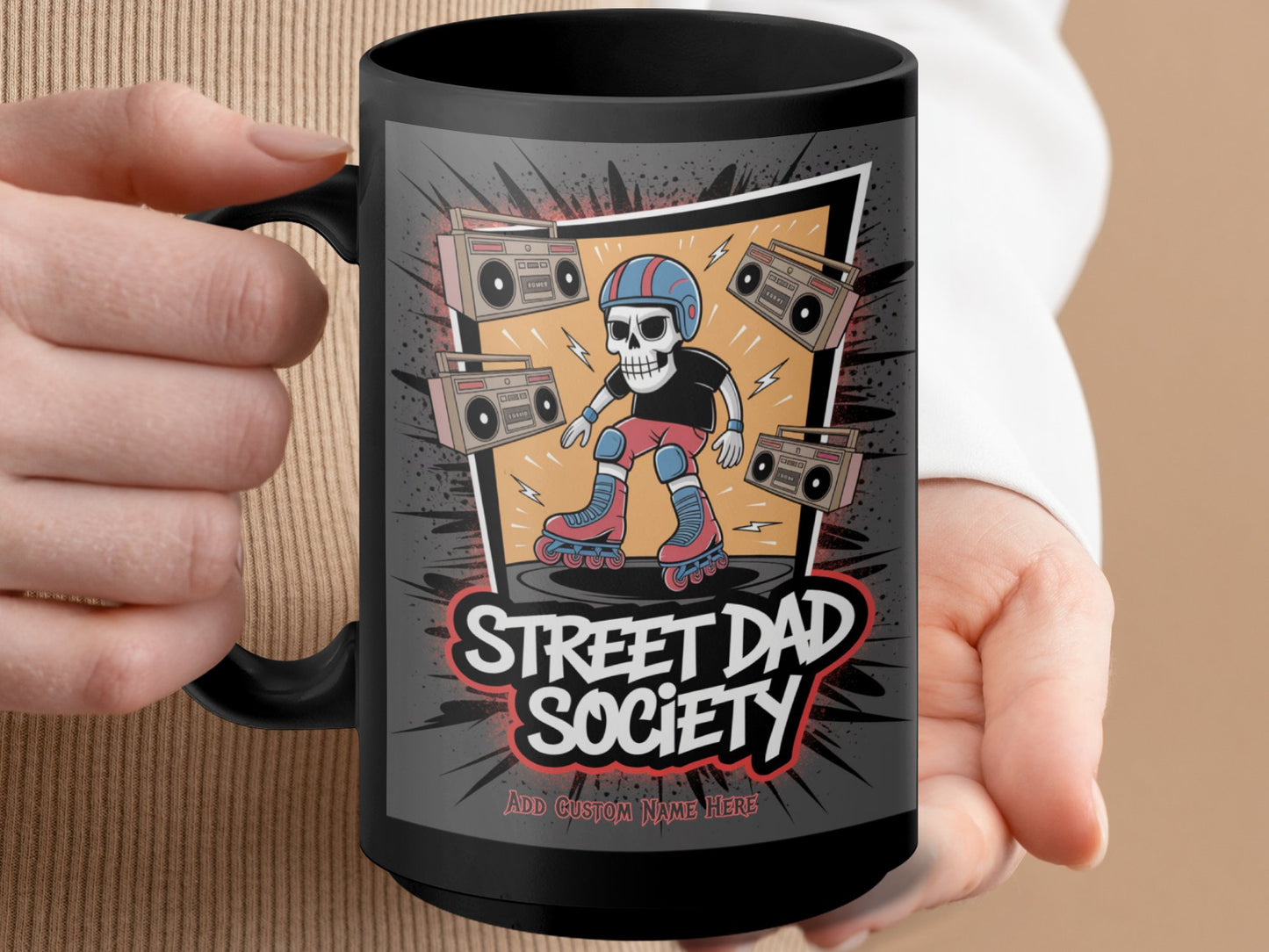 Street Dad Society Skull Skater Black Mug product