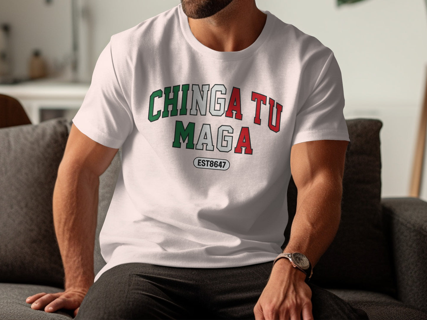 Bold Graphic Chinga Tu Maga Statement T-Shirt