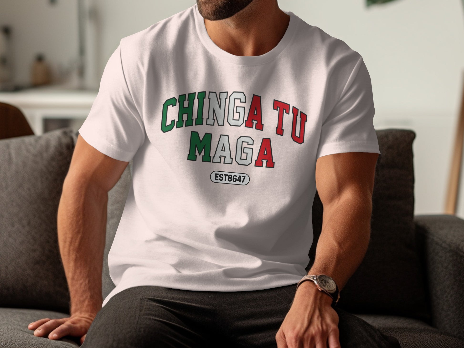 Bold Graphic Chinga Tu Maga Statement T-Shirt