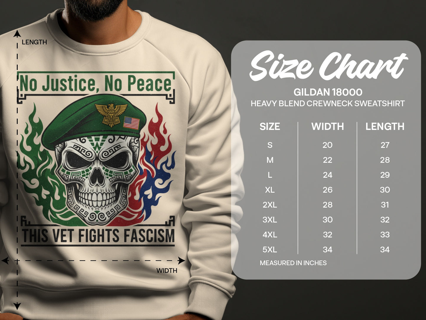 No Justice No Peace This Vet Fights Fascism Sweatshirt