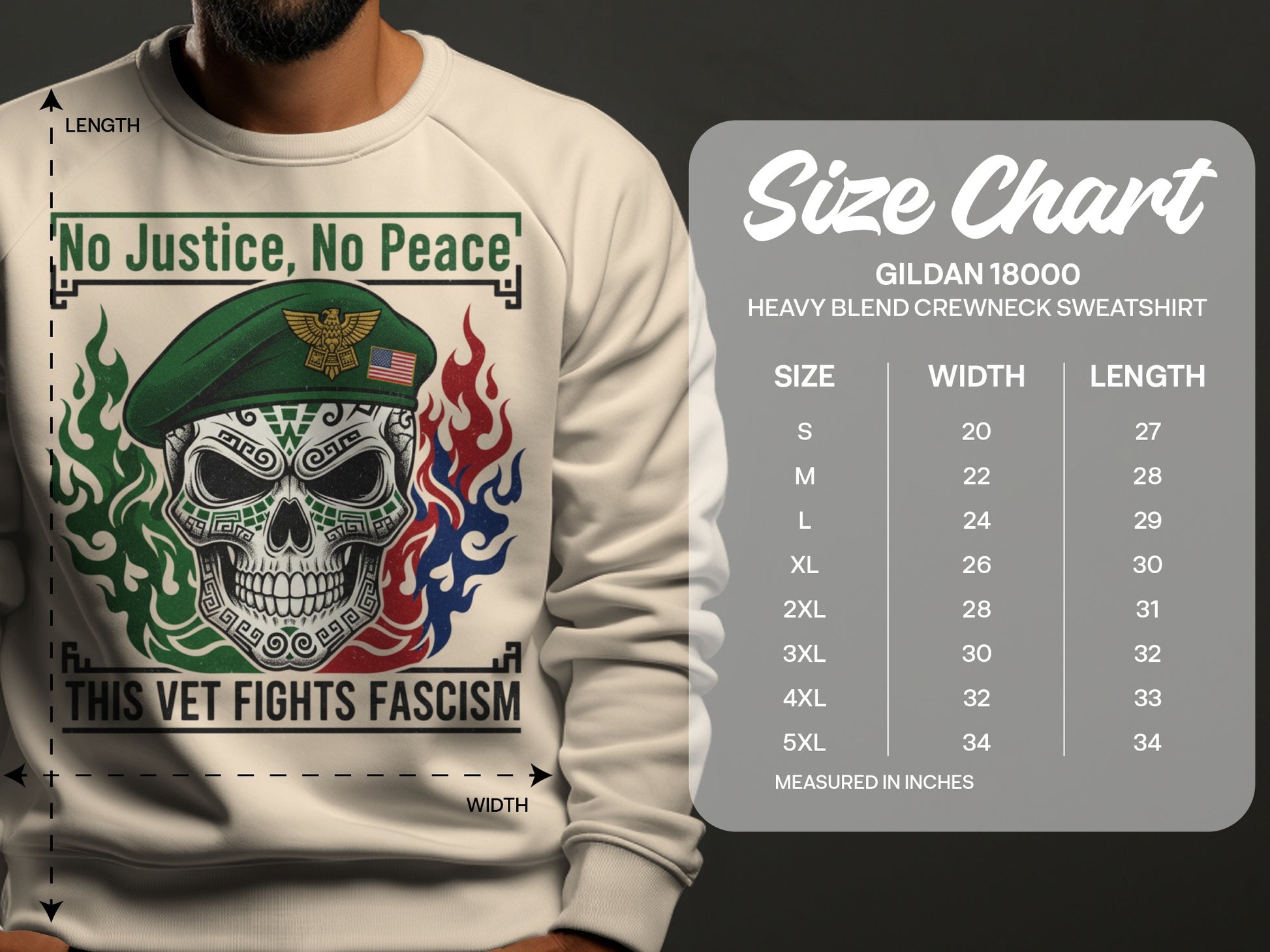 No Justice No Peace This Vet Fights Fascism Sweatshirt