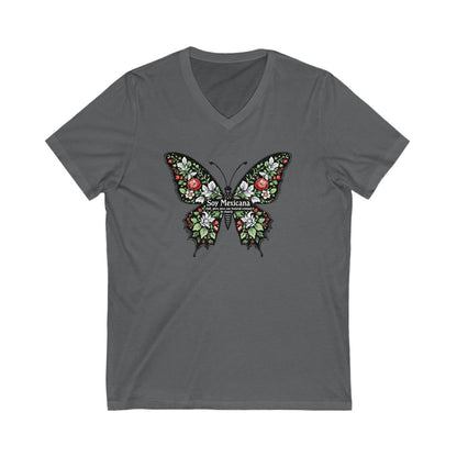 Soy Mexicana Butterfly Design V-Neck T-Shirt product