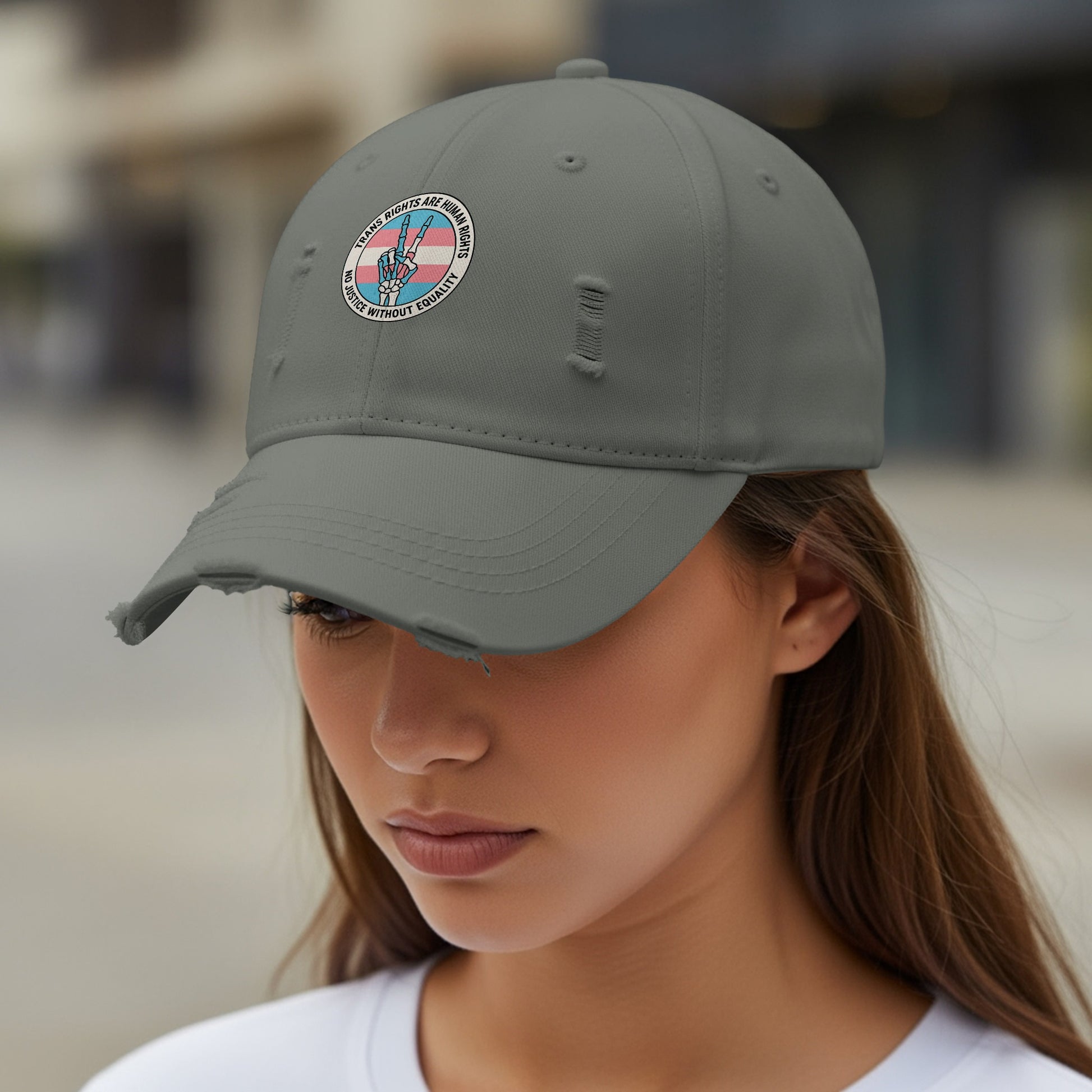 Distressed Charcoal Cap with Retro Logo Design product type