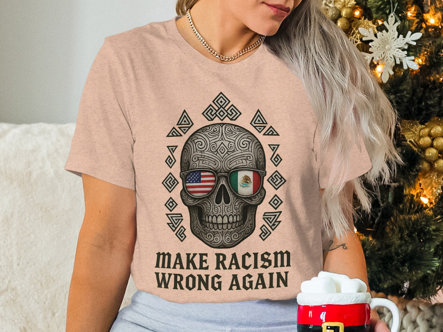 Make Racism Wrong Again Skull T-shirt