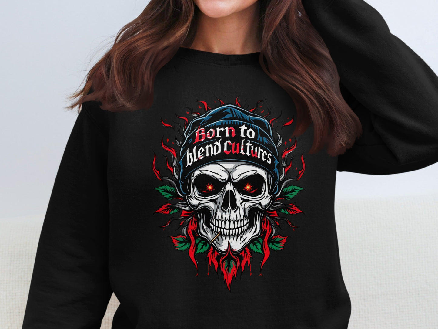 Born to Blend Cultures Skull Sweatshirt product