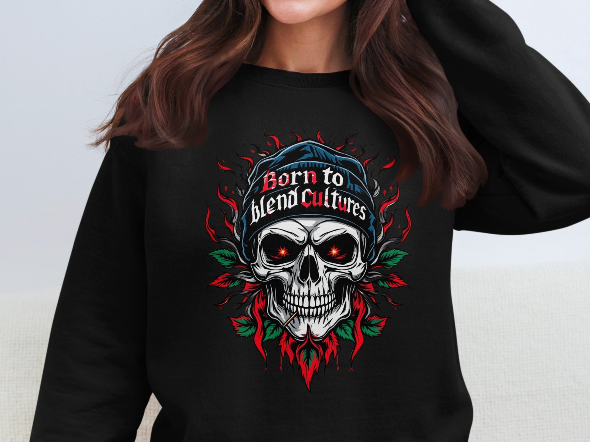 Born to Blend Cultures Skull Sweatshirt product