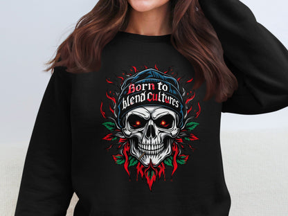 Born to Blend Cultures Skull Sweatshirt product