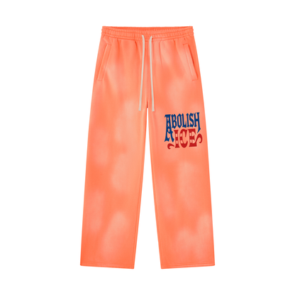 Abolish Ice Unisex Sunfade Wide Leg Fleece Sweatpants