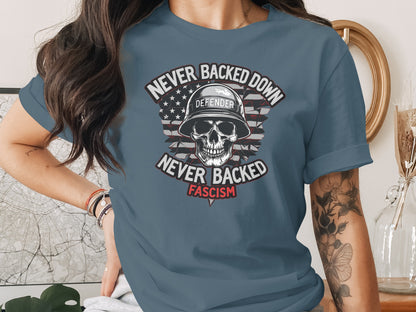 Never Backed Down Skull Graphic T-Shirt