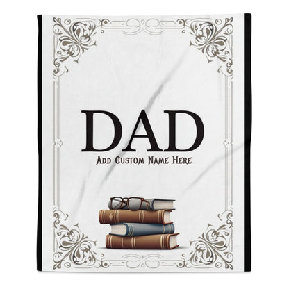 Personalized Dad Name Blanket with Book Design product type