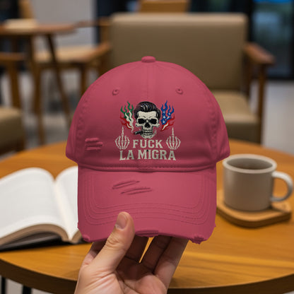 Stylish Skull Design Fuck La Migra Hat product