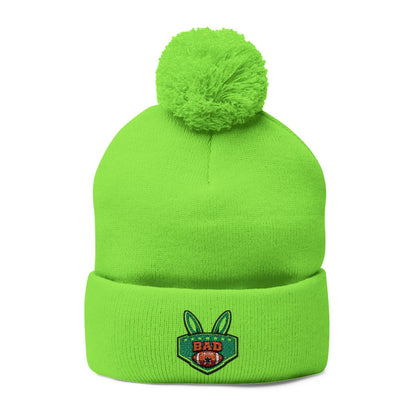 Bright Green Beanie Bad Bunny Logo Winter Hat