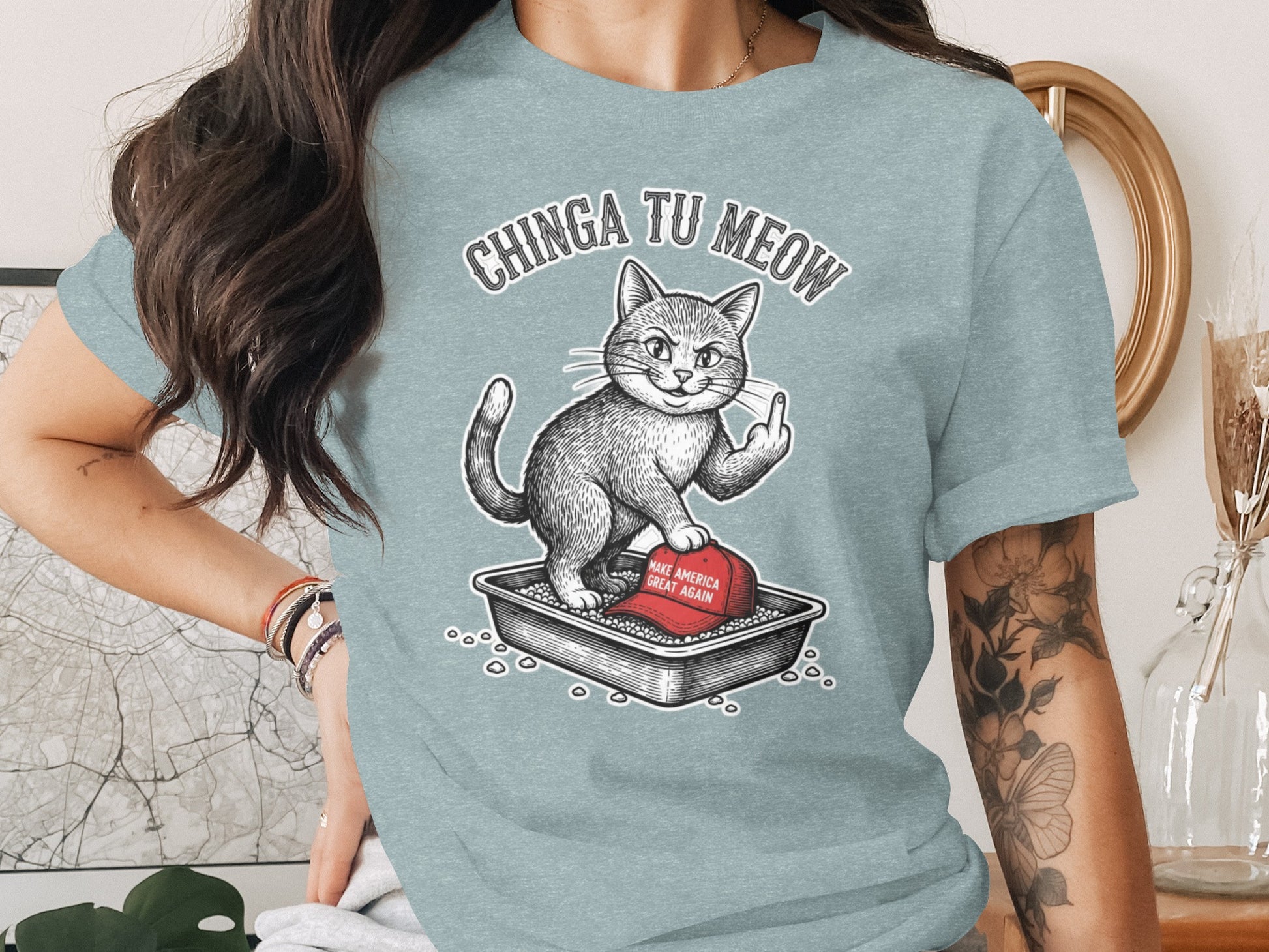 Chinga Tu Meow Cat Middle Finger MAGA Hat product type