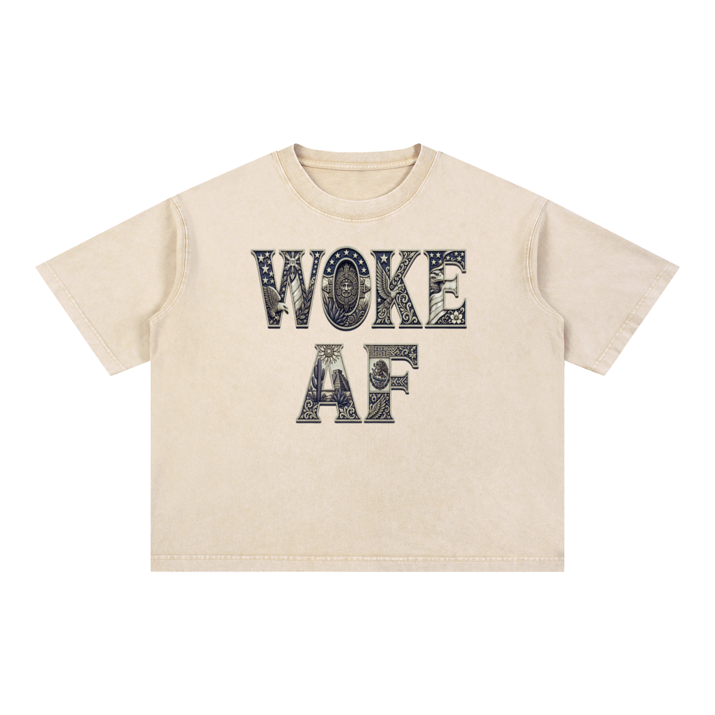 Woke AF with subtle fdt Mineral Wash Boxy Cotton T-Shirt