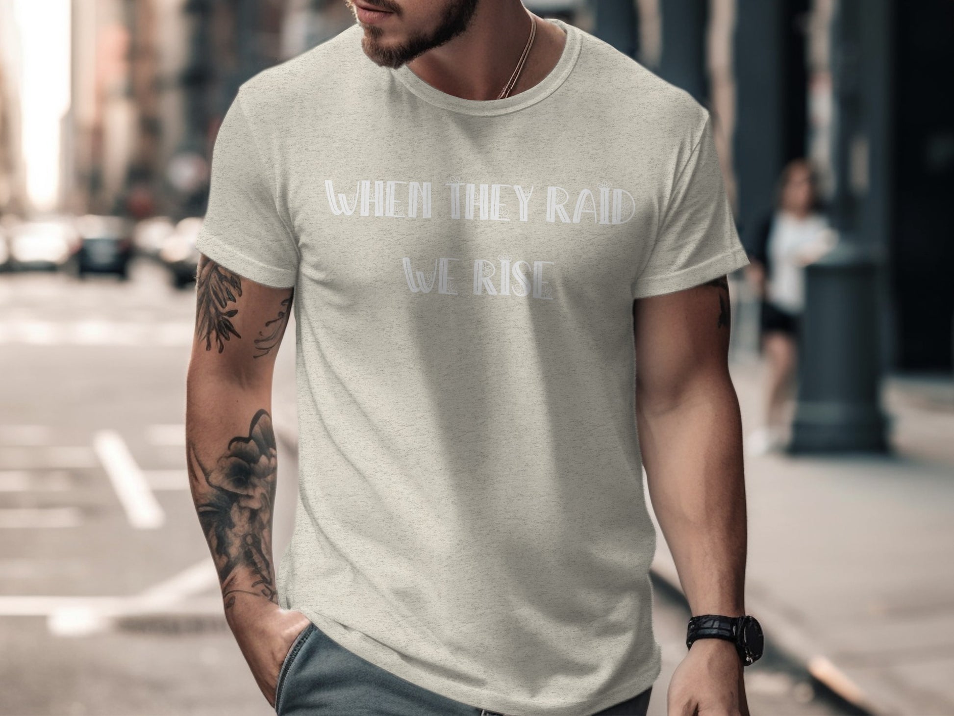When They Raid We Rise Statement T-Shirt product type