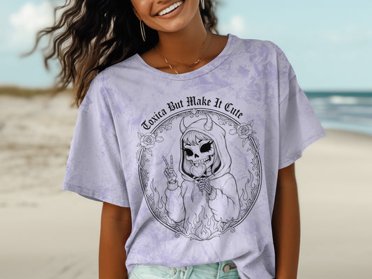 Toxica But Make It Cute Skull Graphic Teeshirt