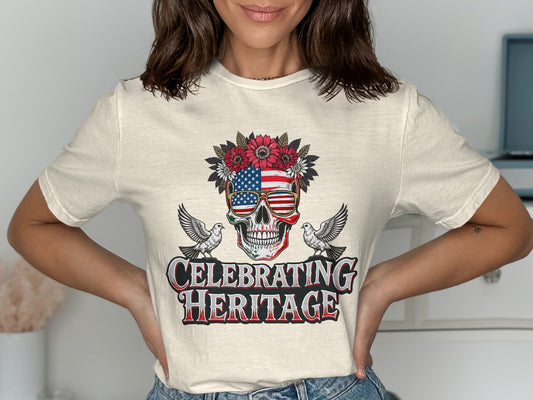Celebrating Heritage Graphic Skull Tee Shirt product type