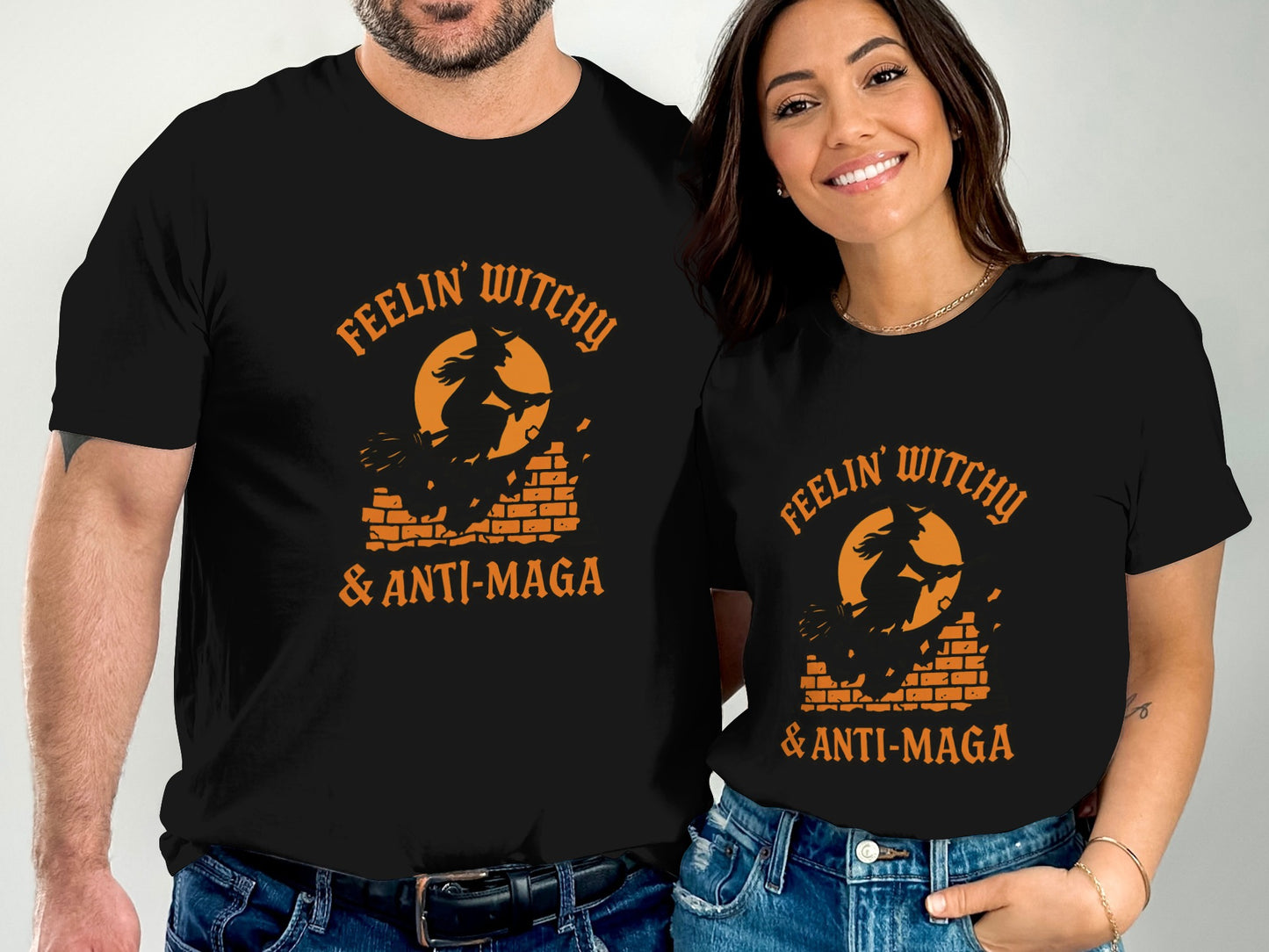Feelin' Witchy Anti-MAGA Graphic Tee Halloween Product type