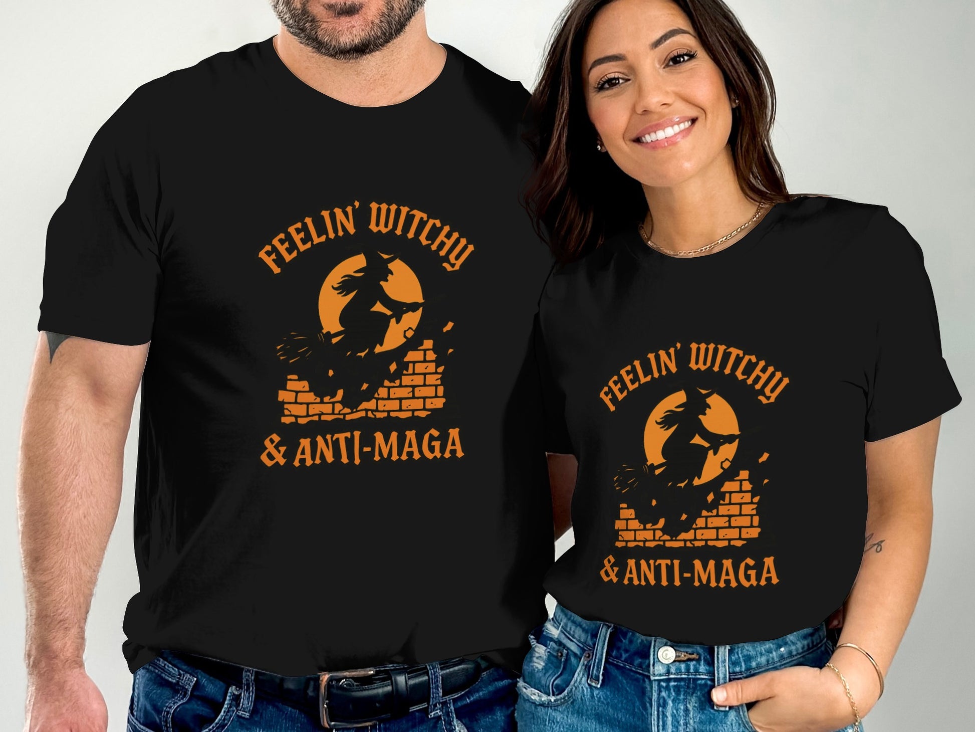 Feelin' Witchy Anti-MAGA Graphic Tee Halloween Product type