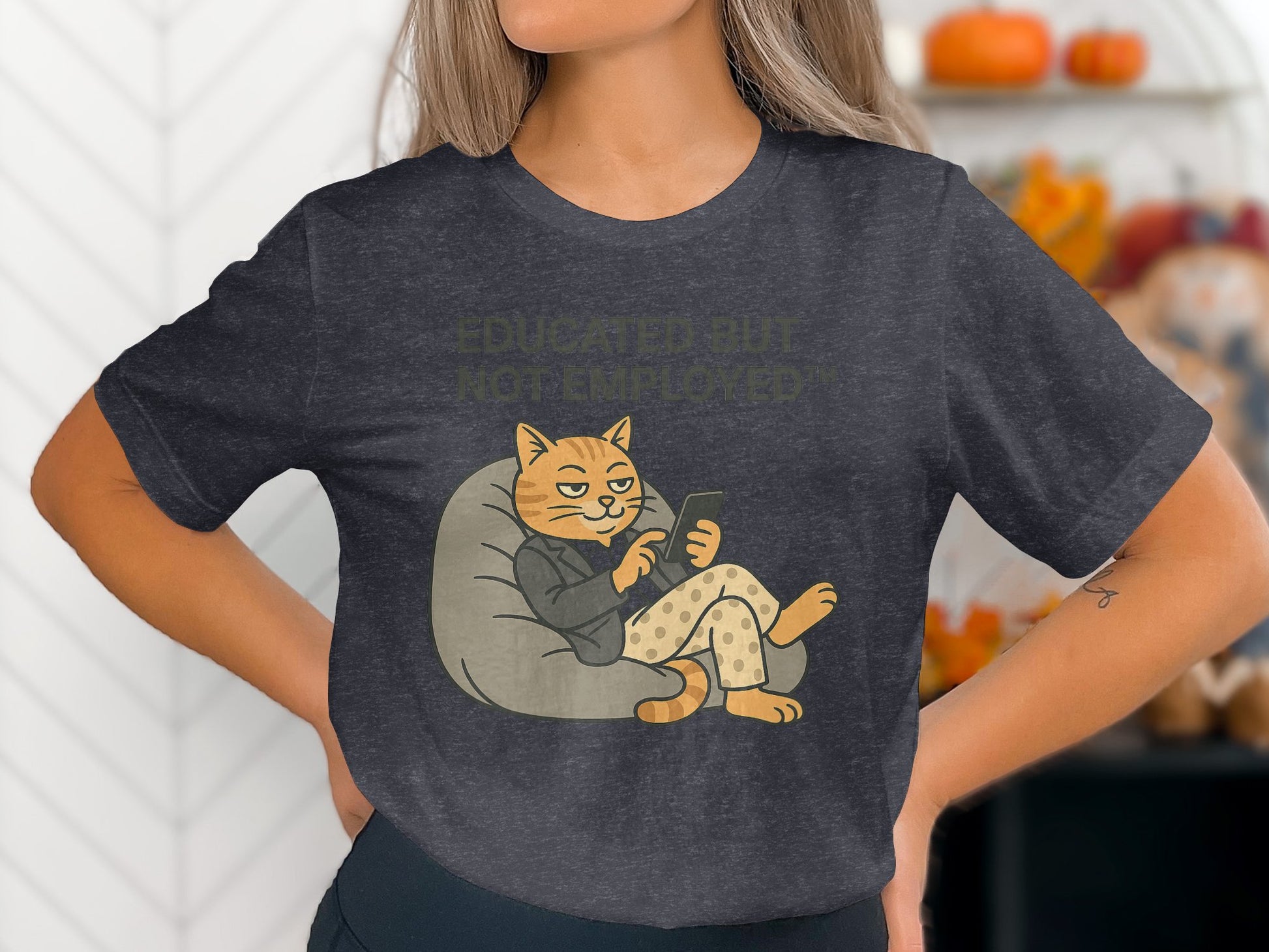 Educated But Not Employed Cat Graphic Shirt product