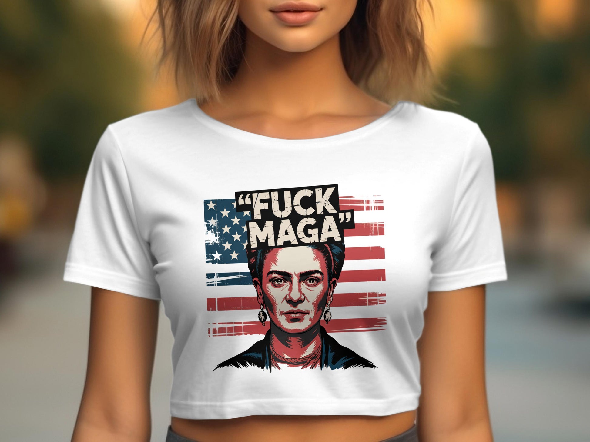 Bold Patriotic Statement Graphic Crop Top product type