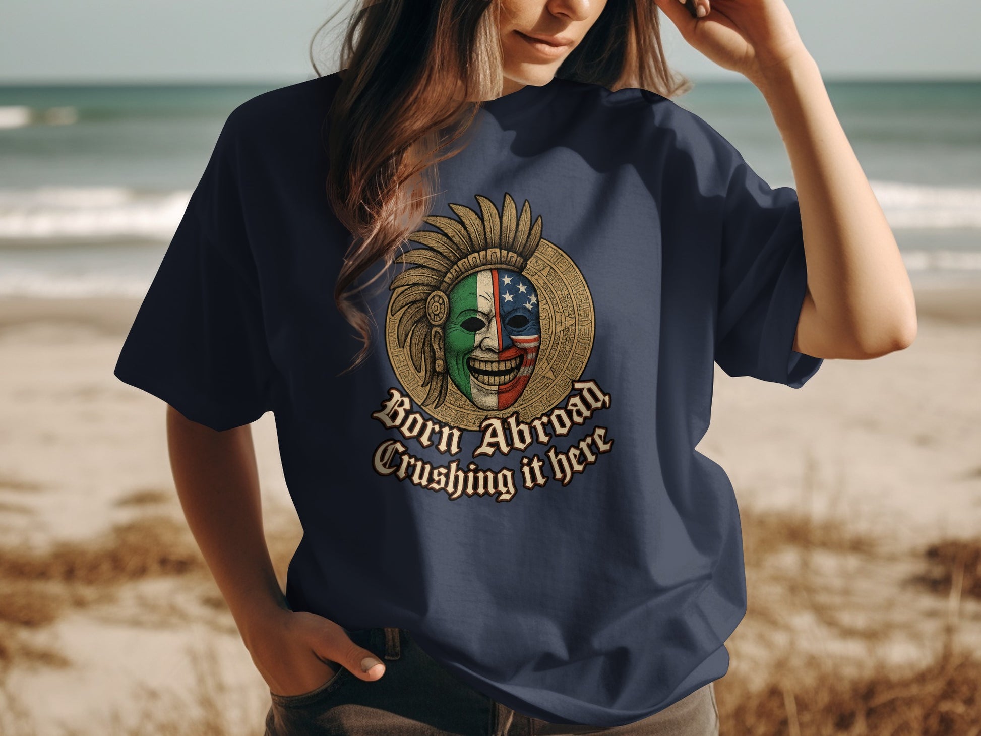 Born Abroad Crushing It Here Graphic T-shirt product type