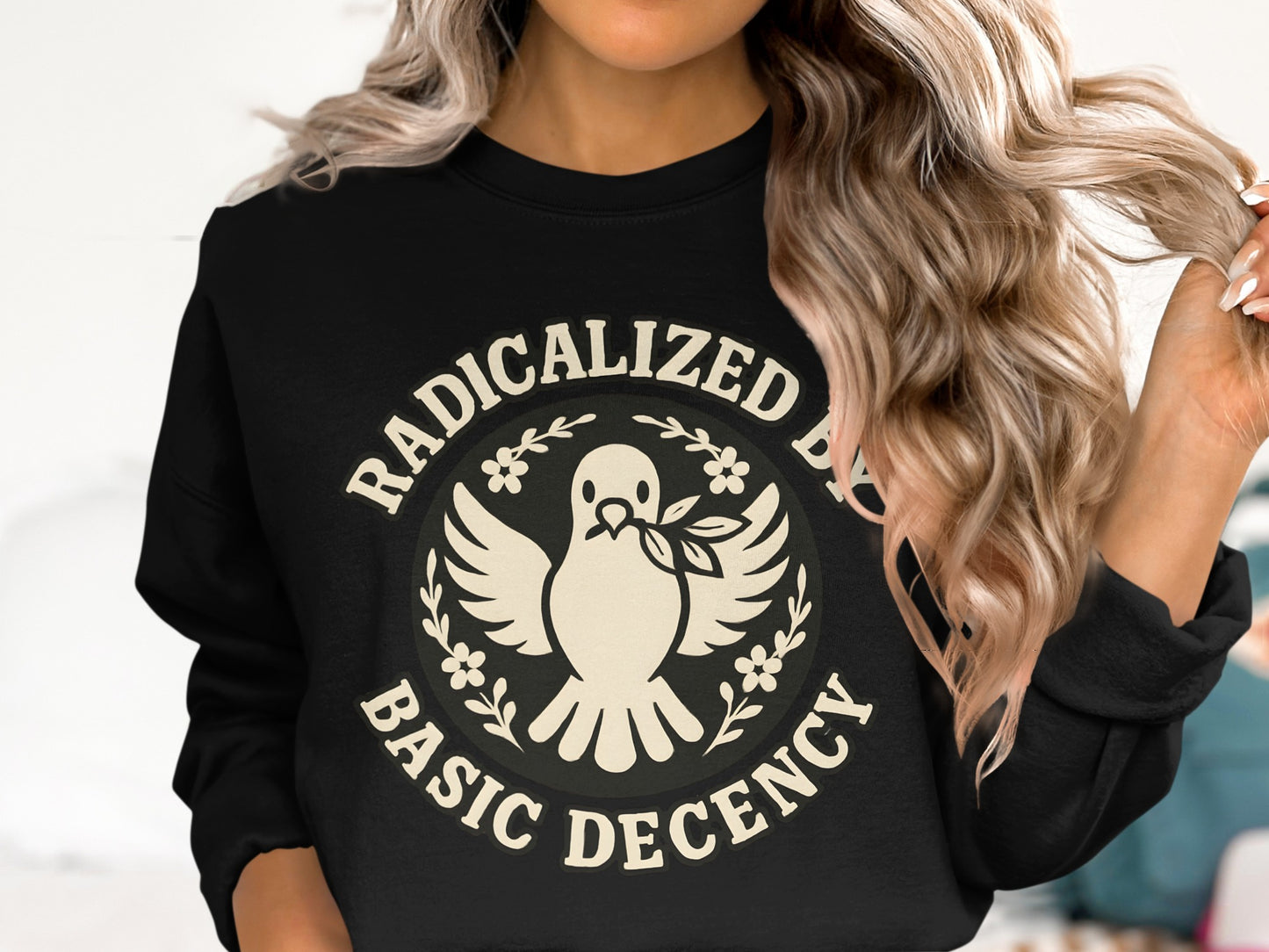 Radicalized By Basic Decency Graphic Sweatshirt product