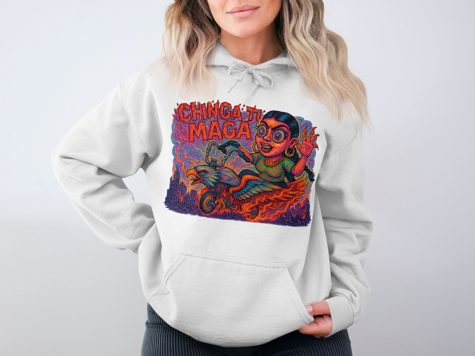 Chingatu Maga Graphic Hoodie Vibrant Colors Sweatshirt product
