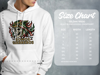 Somos Guerreros Graphic Hoodie Heavy Blend Sweatshirt