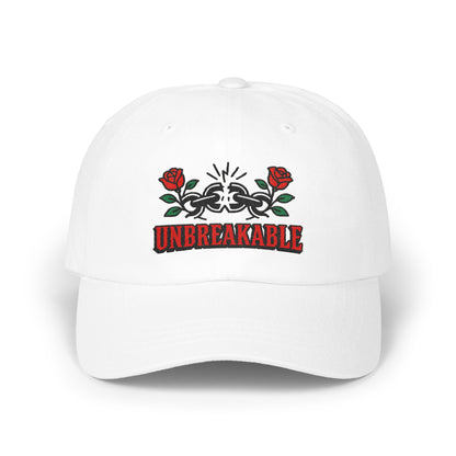 Unbreakable Embroidered Design White Cap product type