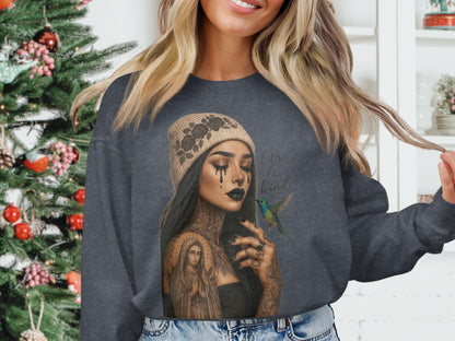 Be Kind Crying Woman Tattoo Art Sweatshirt product