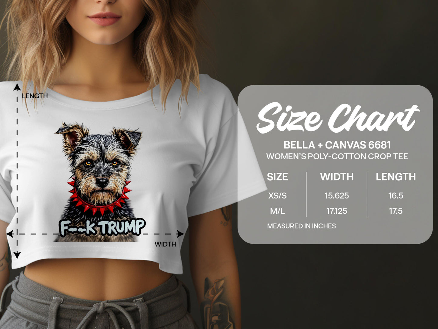 Women's Yorkie F--k Trump Graphic Crop Tee product