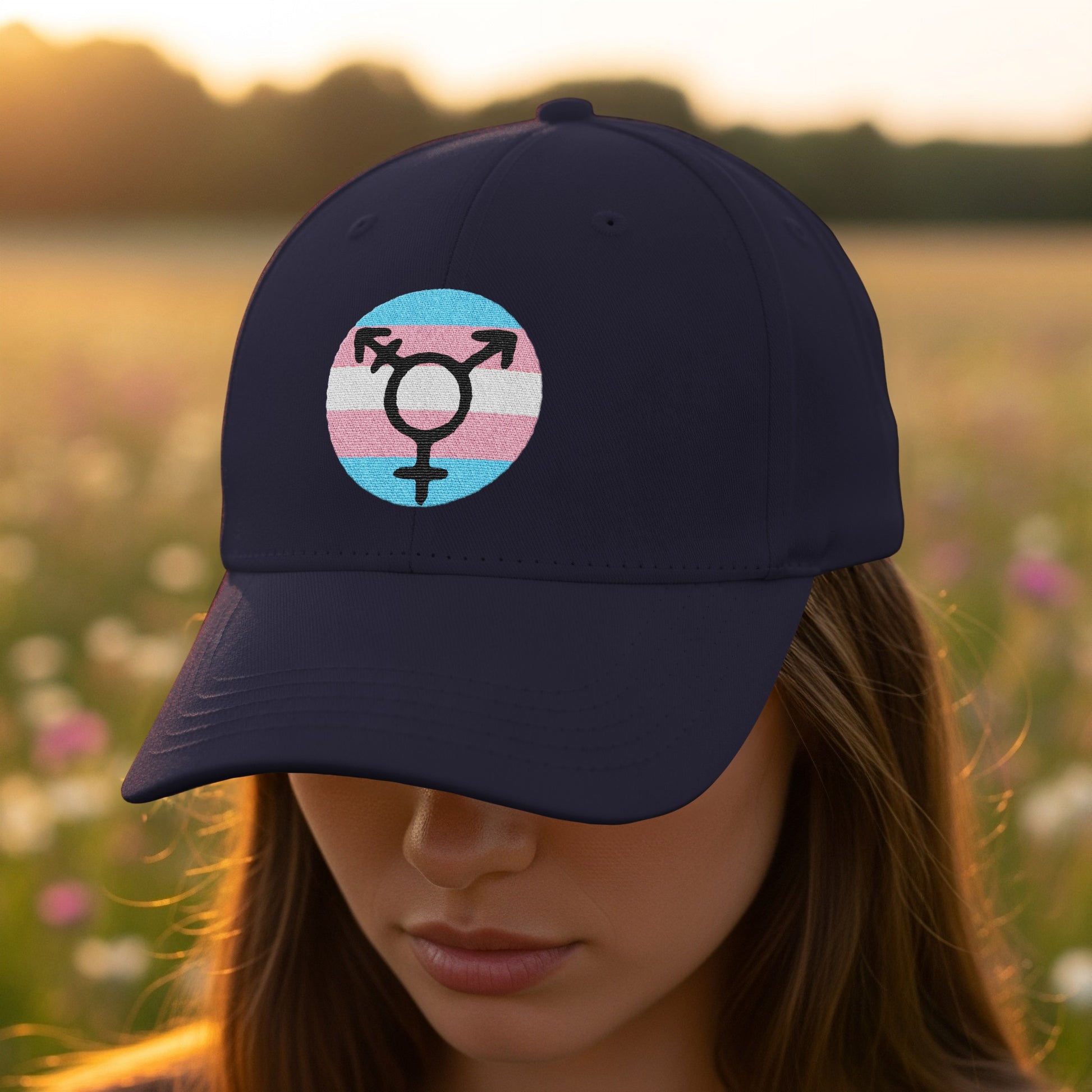 Transgender Pride Symbol Embroidered Baseball Cap product