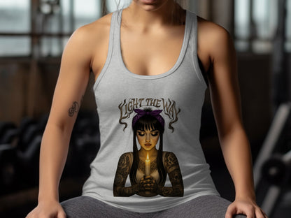 Light The Way Tank Top with Illustrative Design