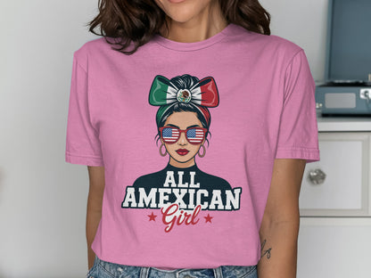 All AMEXICAN Girl Graphic Print Casual Wear T-shirt Product