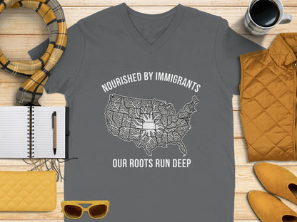 Nourished by Immigrants Our Roots Run Deep T-shirt