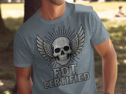 FDT Certified Skull with Wings Design T-Shirt product