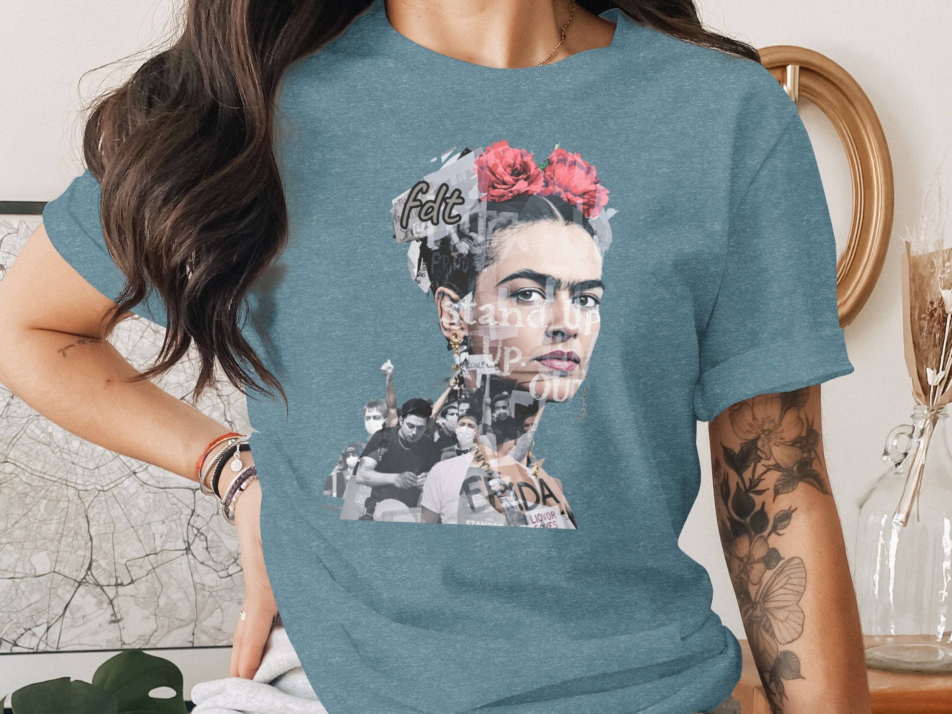 Stylish Blue Felt Stand Up For Yourself T-shirt product