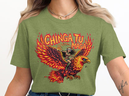 Bold graphic design Chinga Tu Maga T-shirt product