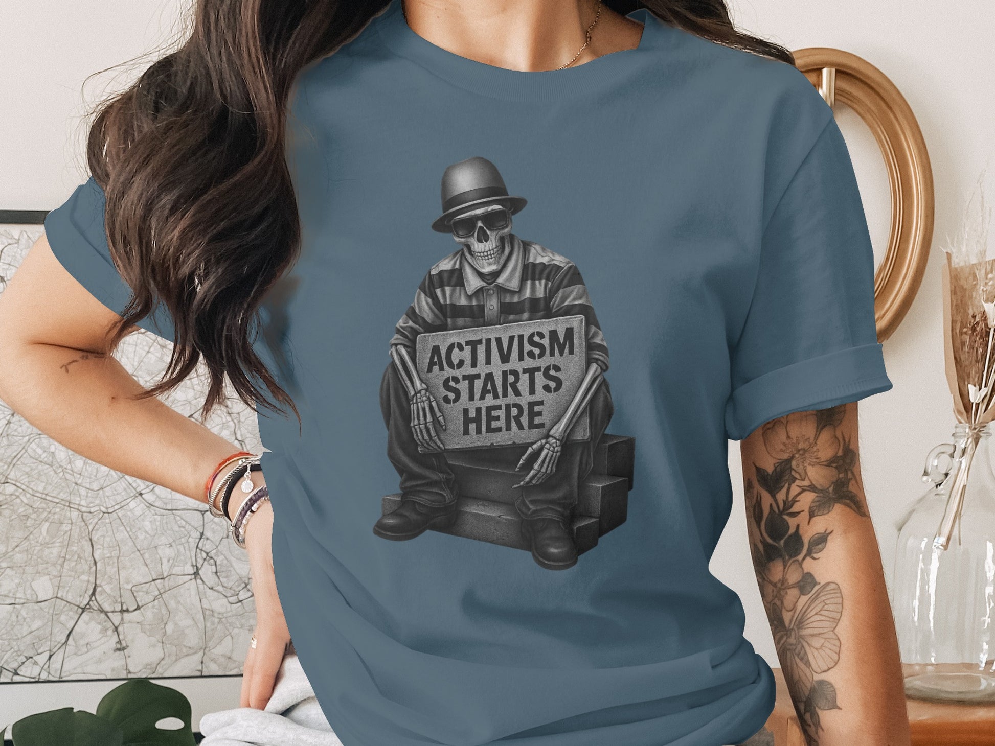 Activism Starts Here Skeleton Graphic T-Shirt product