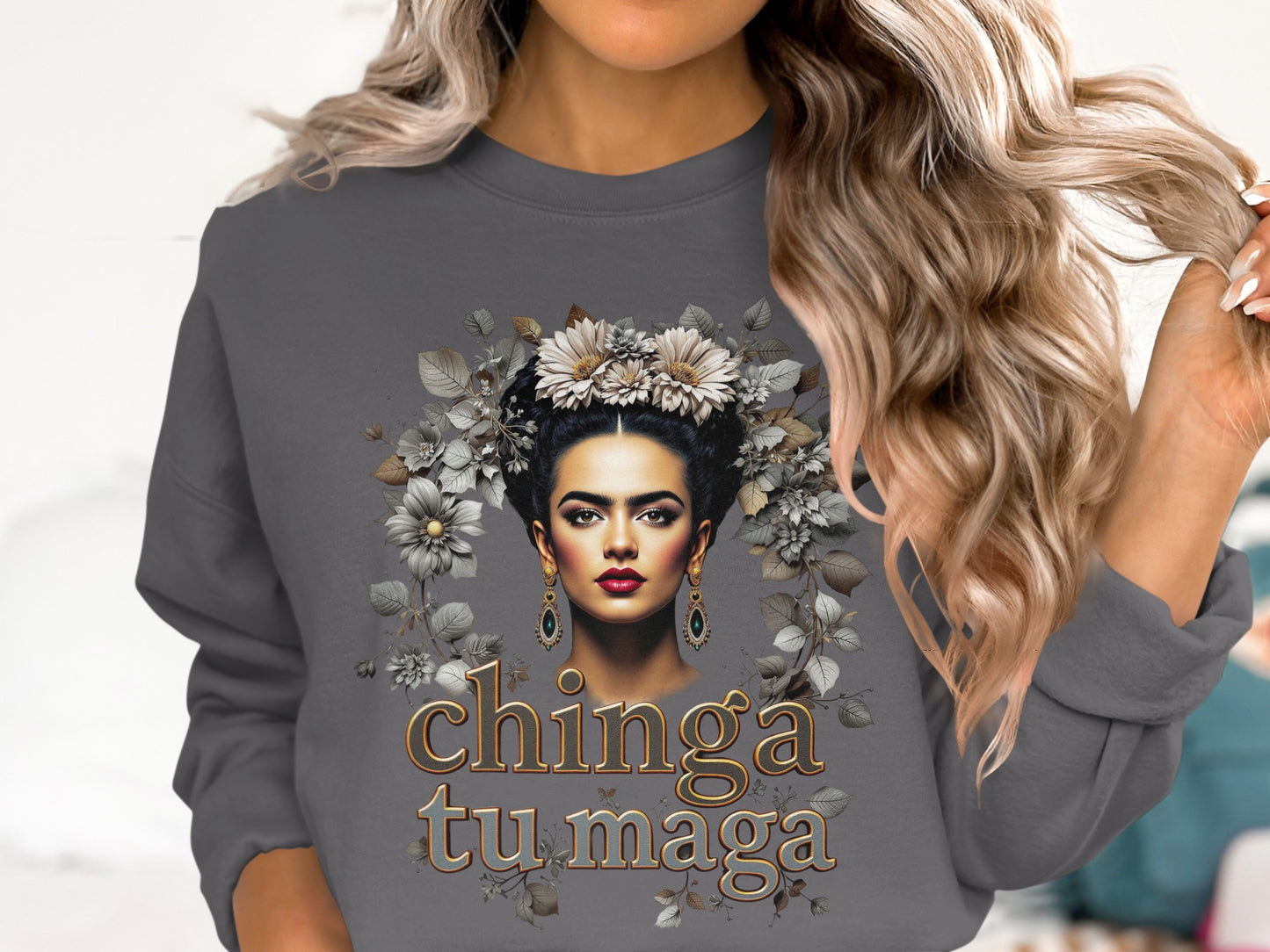 Frida Kahlo Inspired Graphic Sweatshirt Fashion
