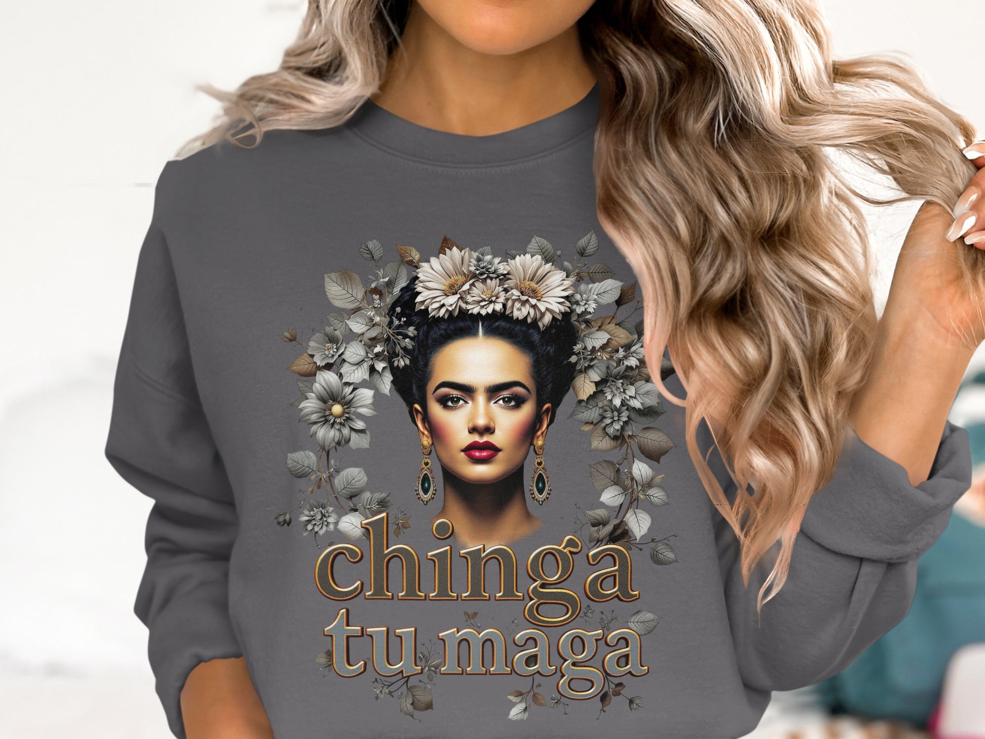 Frida Kahlo Inspired Graphic Sweatshirt Fashion