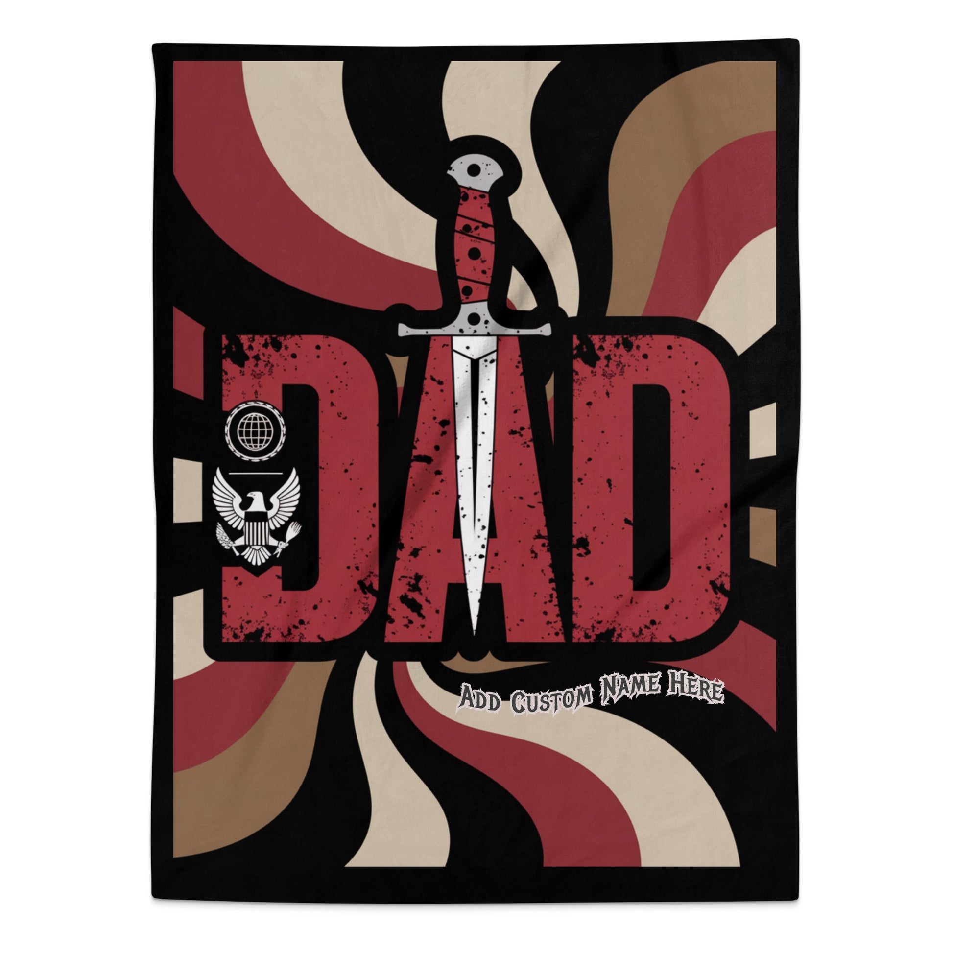 Customizable Dad Knife Design Blanket Product