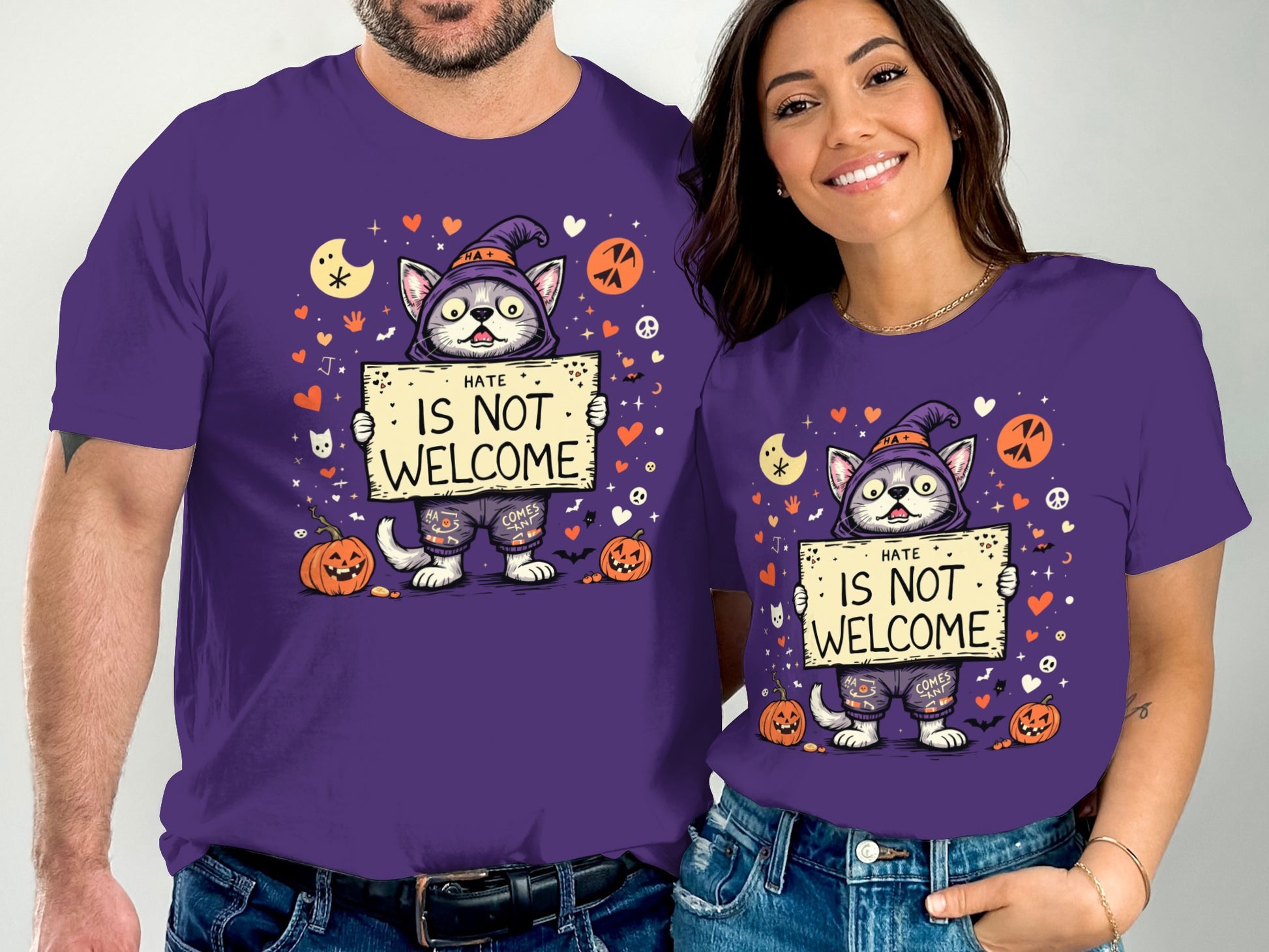 Hate is Not Welcome Halloween Cat product