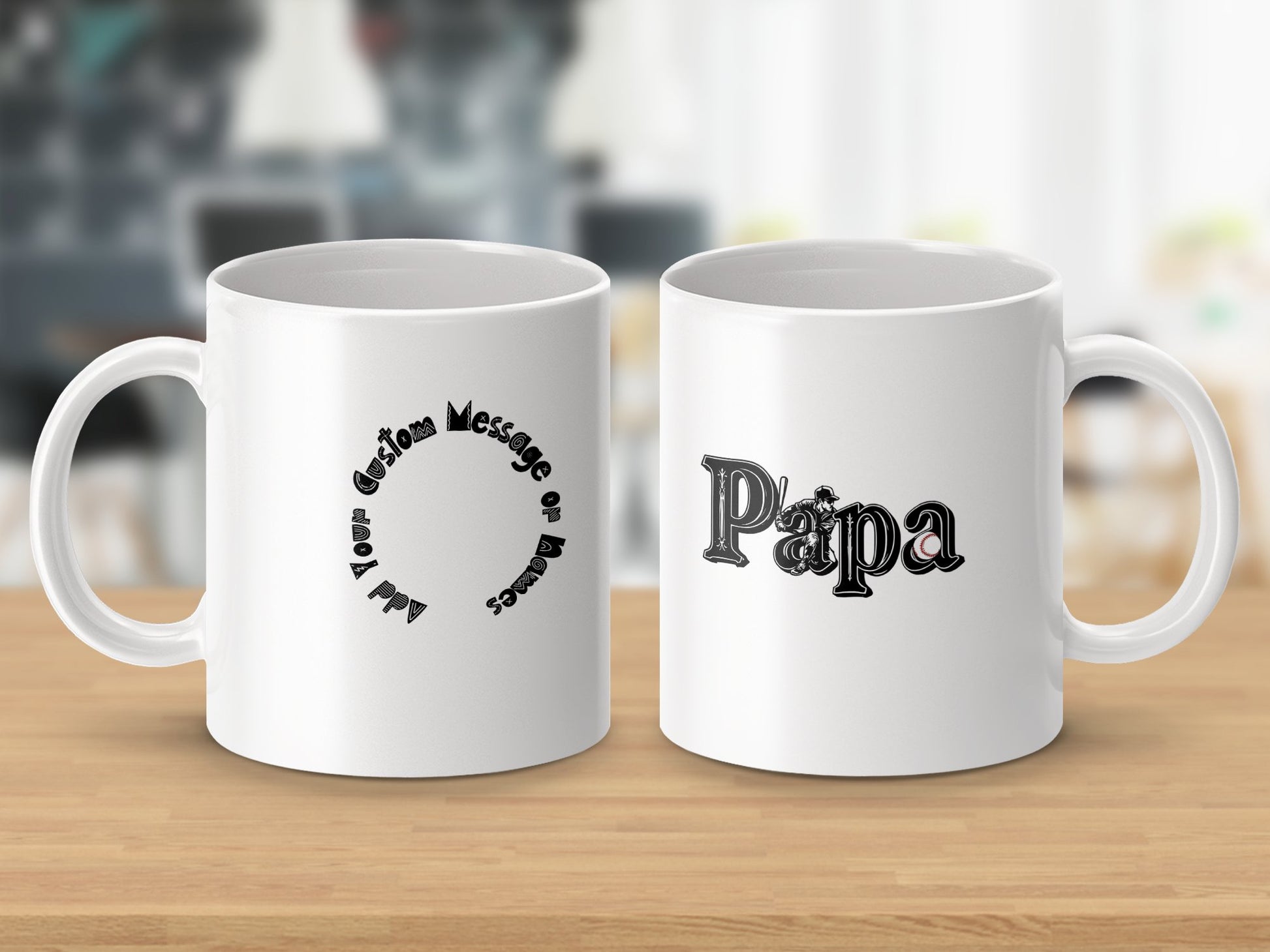 Personalized Custom Message Papa Design Mug product type