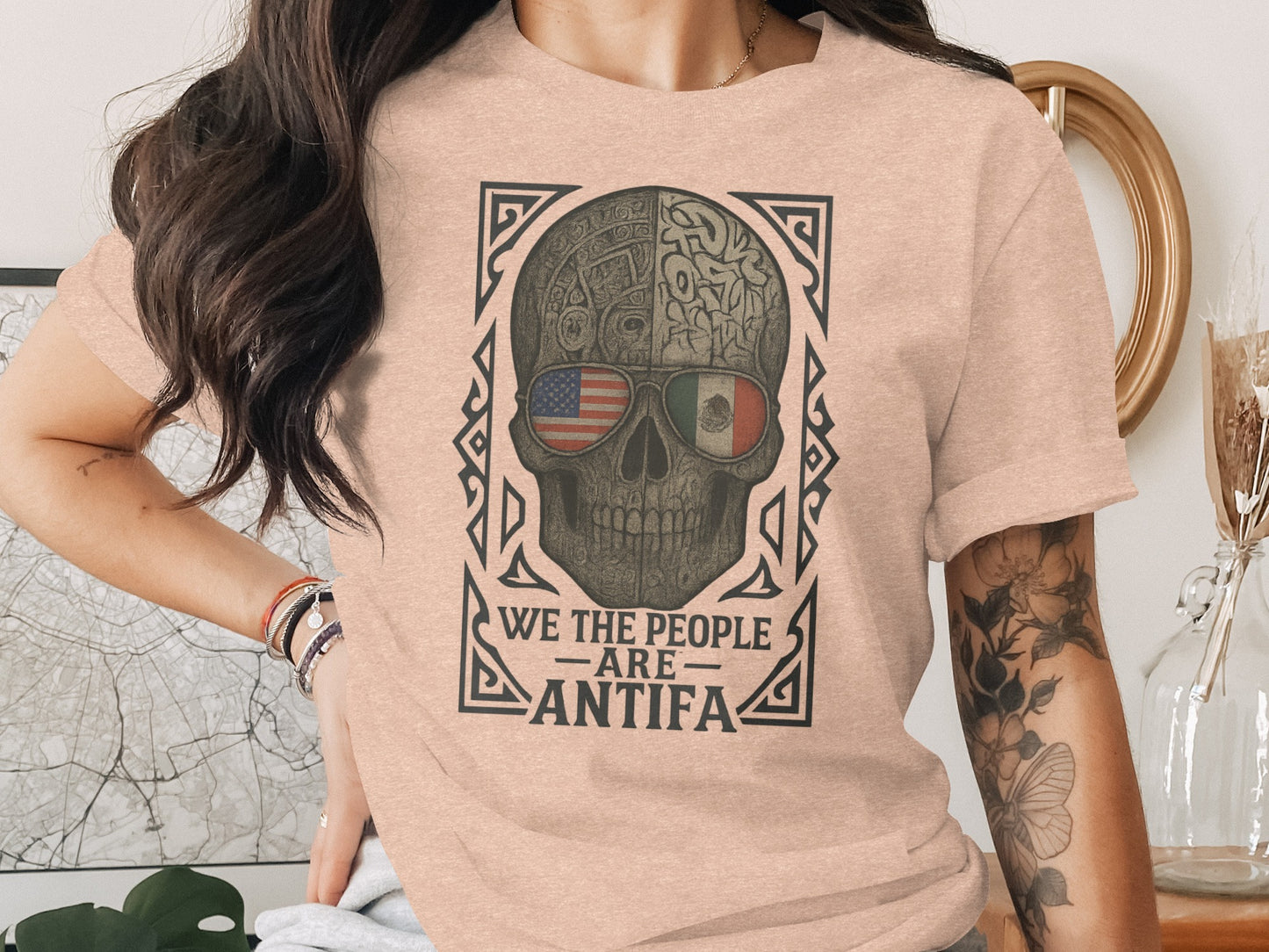 We The People Are Antifa Skull Graphic Tee